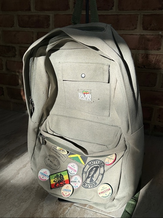 Bob Marley Handbags - Bob Marley Olive Green Jamaican Unisex Backpack